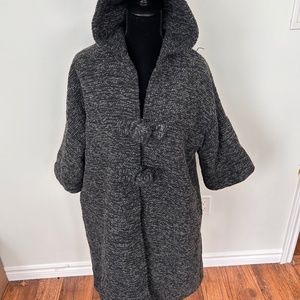 Jing xiu xl black 3/4 length sleeve double puff button jacket coat